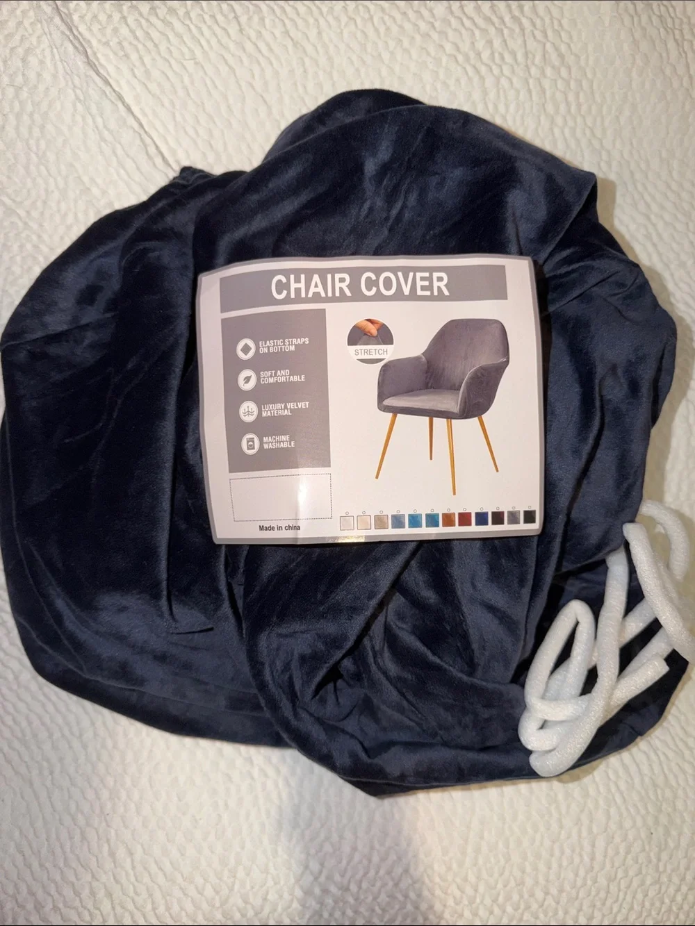 Velvet stretch chair cover